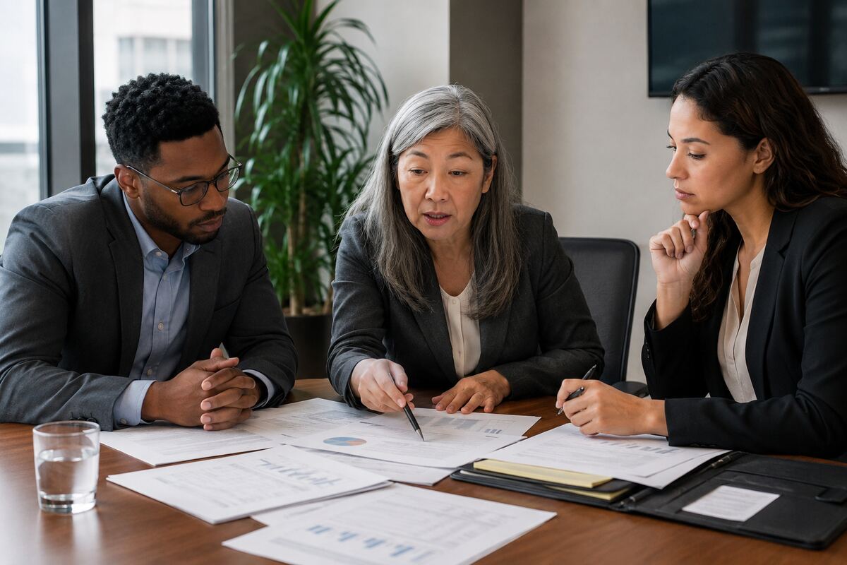 Tax advisor meeting with business partners before an ownership change