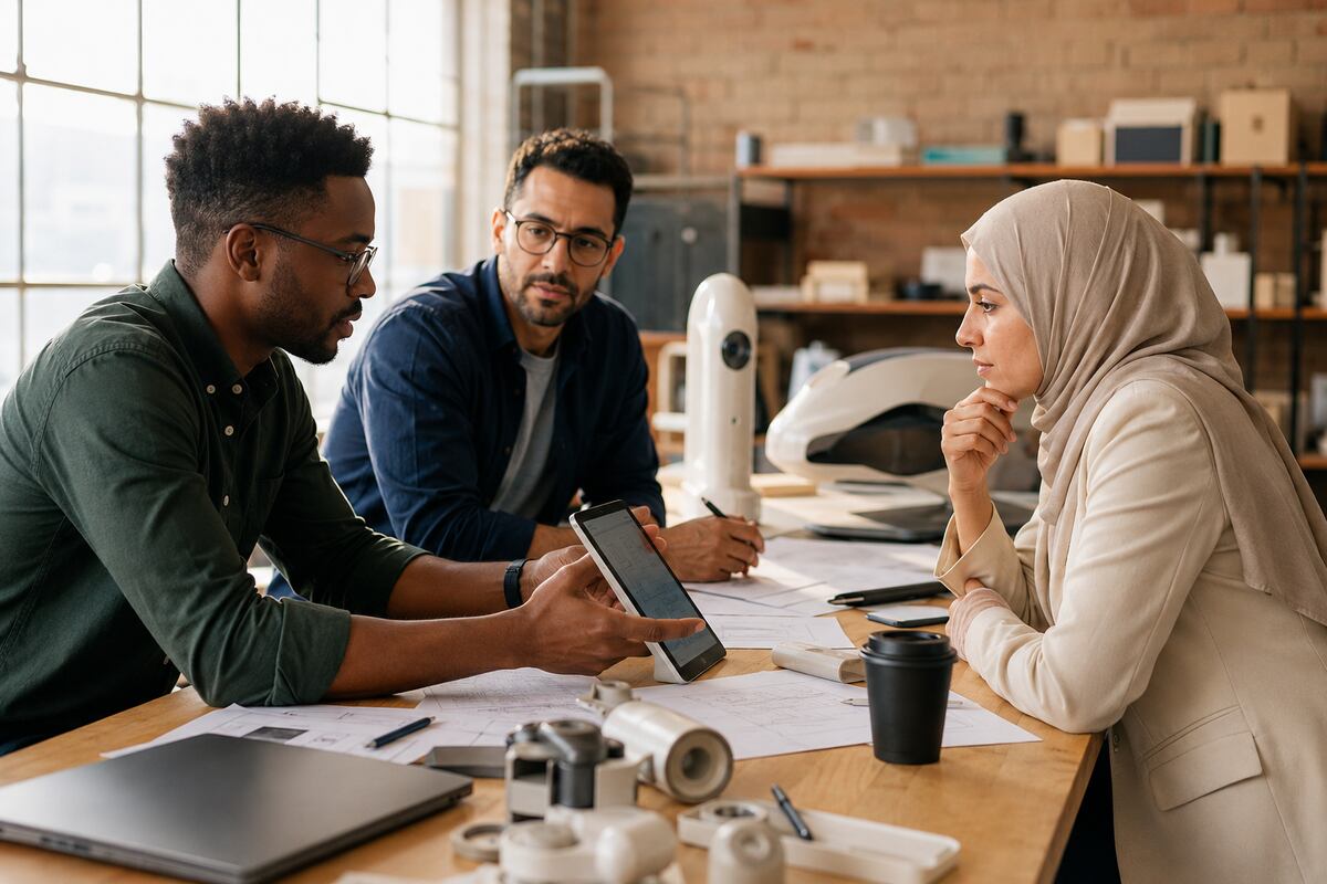 Accountant discussing clean financial records with a founder and new investor