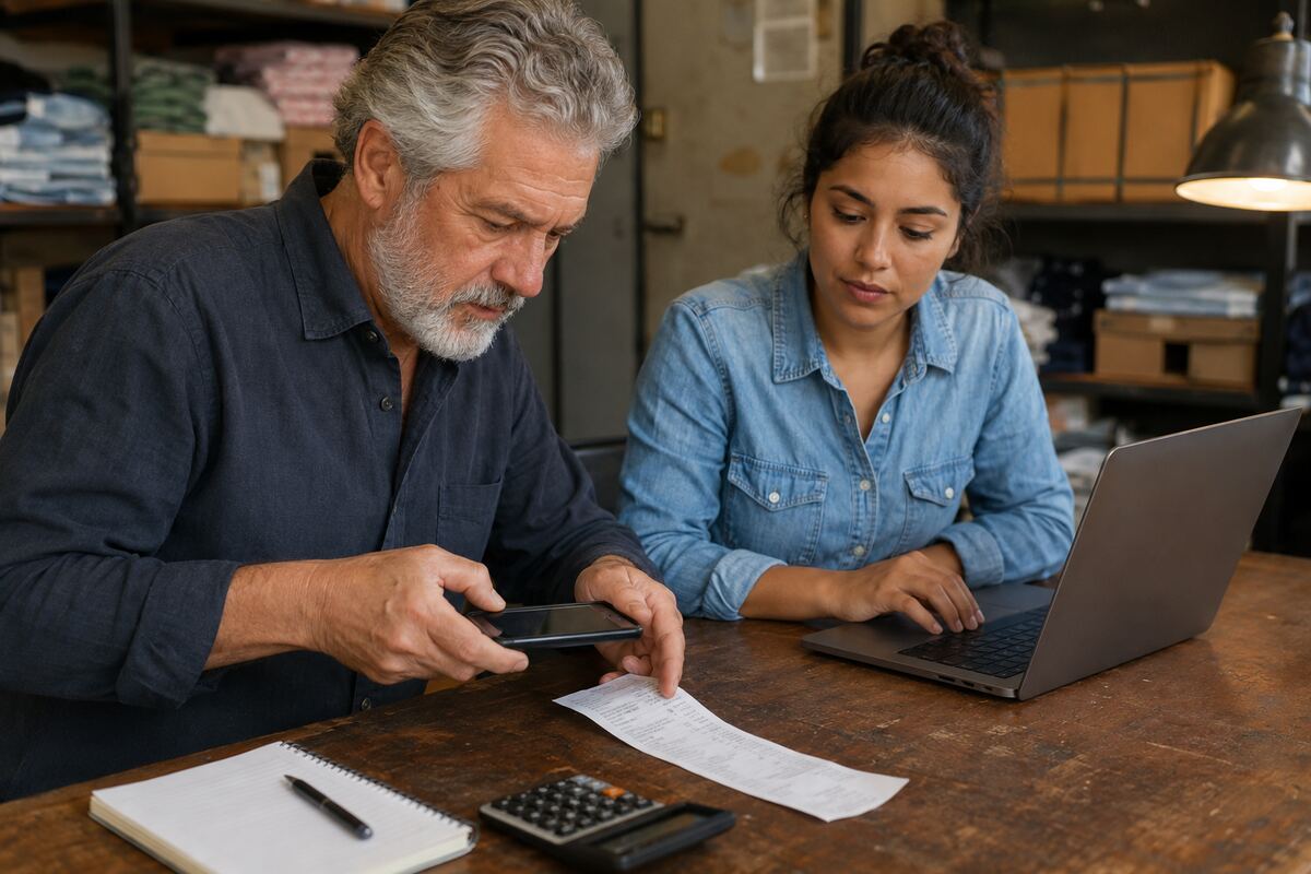 Bookkeeper helping a business owner attach receipts in QuickBooks