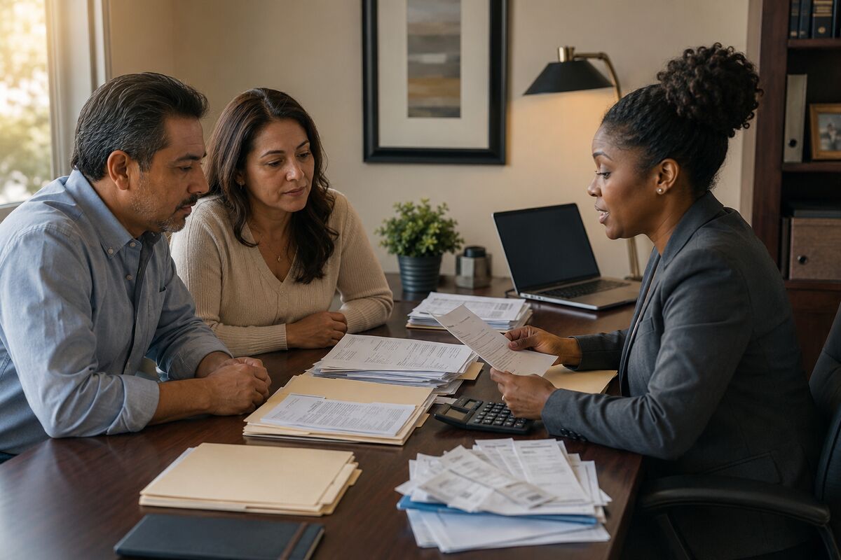 Taxpayer organizing evidence for an IRS audit reconsideration request