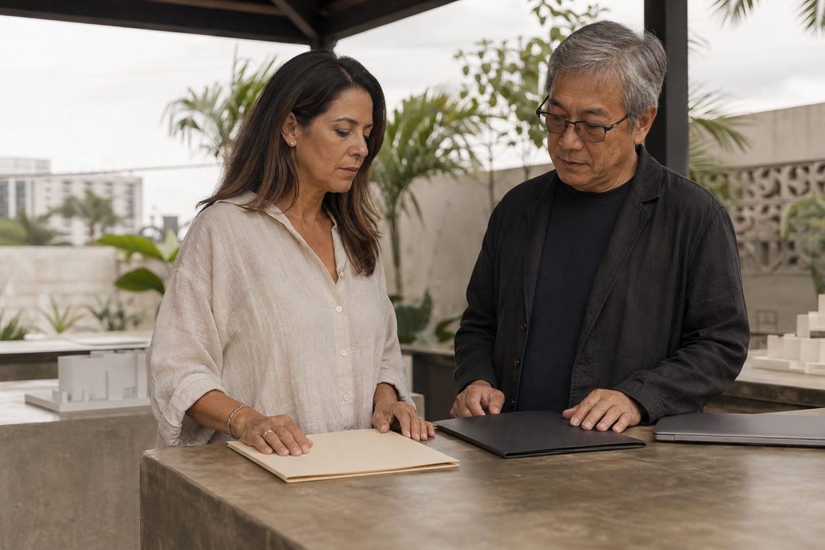 Business owner comparing internal finance staffing with an outside service