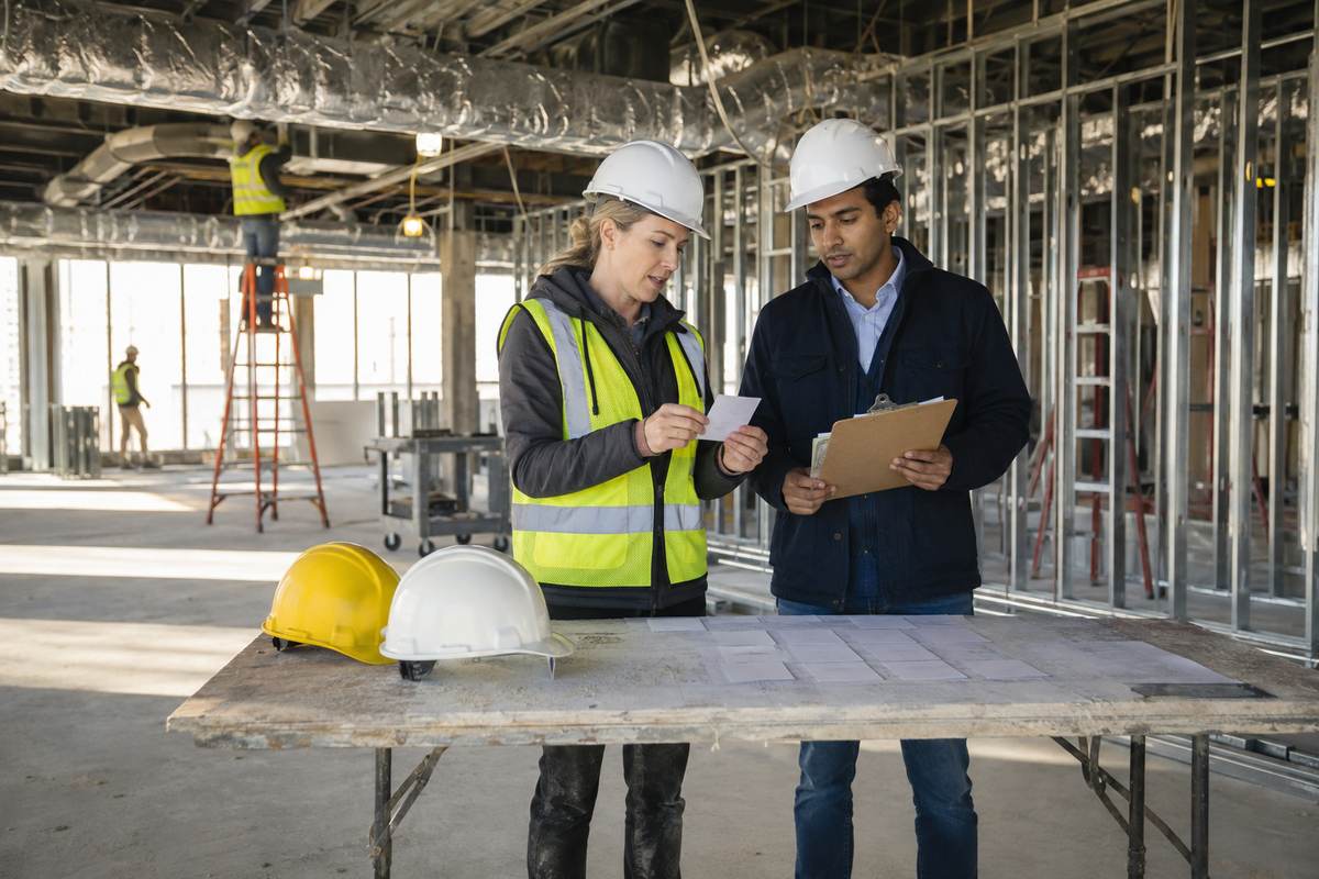 Business owner and finance manager reviewing a hiring cost schedule