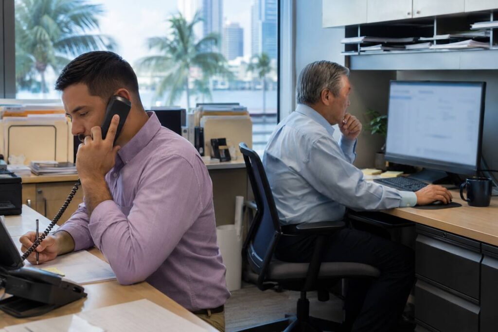 Accountant Fort Lauderdale team verifying a payment request by phone to reduce business email compromise risk
