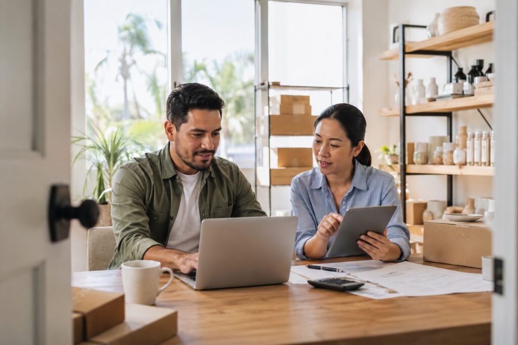 A tax advisor helps a business owner register for Florida sales tax