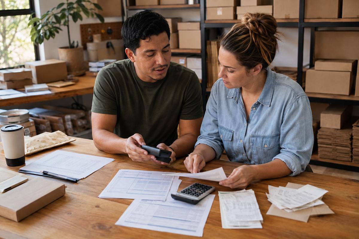 Online seller comparing Form 1099-K with transaction and settlement records