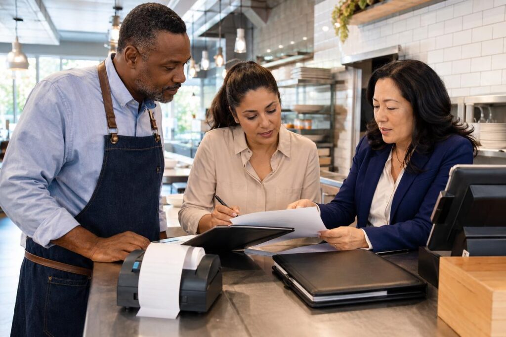 Tax Advisor Fort Lauderdale reviewing Florida restaurant sales tax and payroll records
