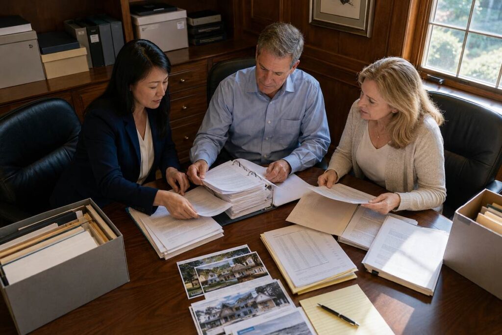 A tax advisor helps a trustee organize trust and estate documents