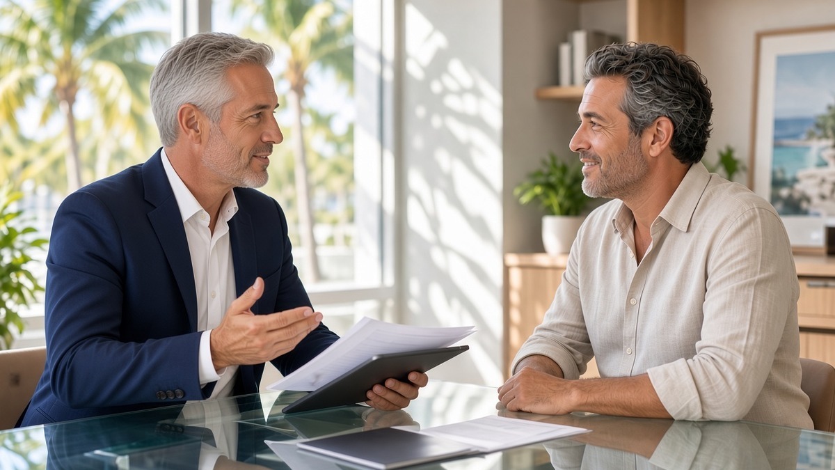 CPA discussing small-business tax preparation with a business owner