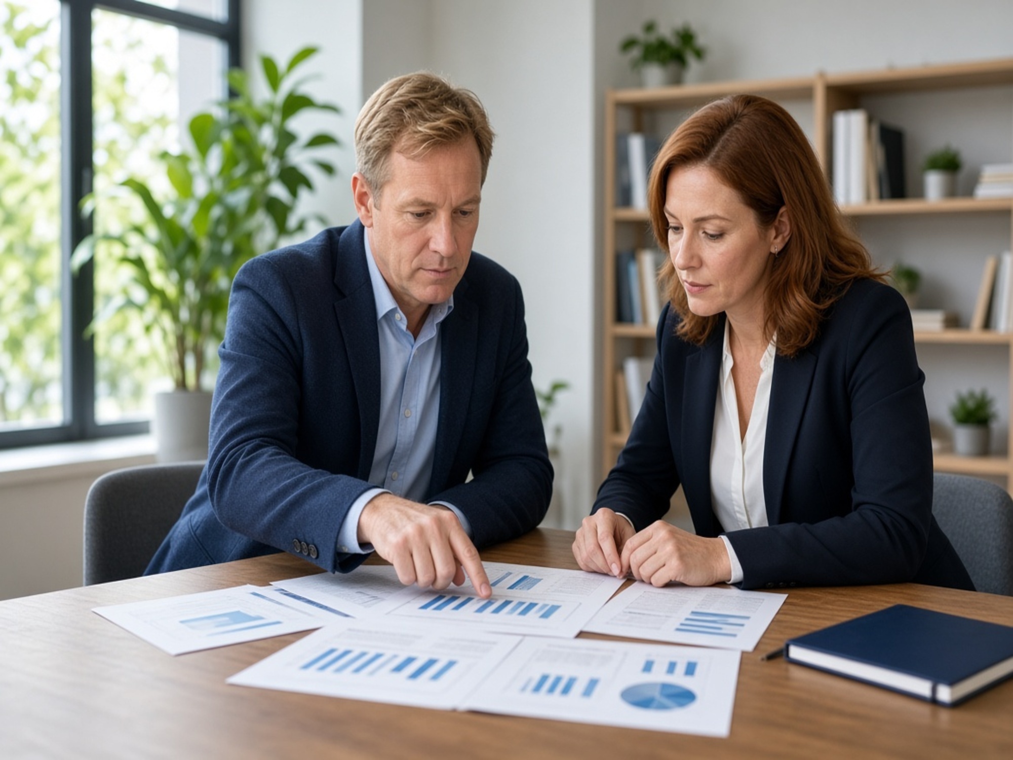 CPA reviewing business projections with a Fort Lauderdale business owner