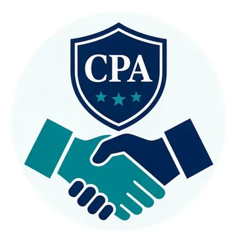 Illustration of a CPA shield above a handshake