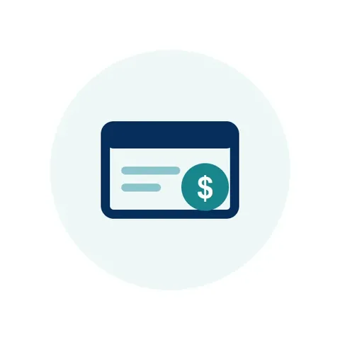 Illustration of a payroll cheque with a currency badge